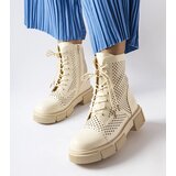Gemre Beige lace-up ankle boots Corpus Cene