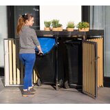  Westman - Spremi&amp;scaron;te za 2 kante za smeće s krovom za biljke Planta | srebro | 2x240L | 84x134x124 cm - BRANDED IN GERMANY Slike