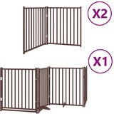  Vrata za pse s vratašcima 8 panela sklopiva 640 cm drvo topole | shoptok.hr