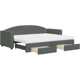 vidaXL Izvlečna dnevna postelja s predali temno siva 80x200 | Shoptok.si