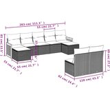  9-dijelni set vrtnih sofa s jastucima crni od poliratana | shoptok.hr