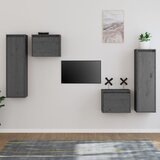 The Living Store TV omarica 4 kosi siva trdna borovina - TV Omarica, (21376596) Cene