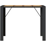  Vrtni barski stol s drvenom pločom crni 145x80x110 cm poliratan | shoptok.hr