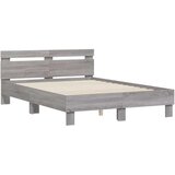  Okvir za krevet s uzglavljem boja sivog hrasta 135x190 cm | shoptok.hr