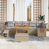 Sjedeća garnitura za vrt 9 kom. Bež poliratan 100 x 100 x 71 cm | shoptok.hr