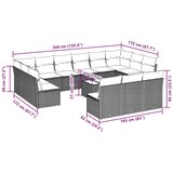  14-dijelni set vrtnih sofa s jastucima poliratan crni | shoptok.hr