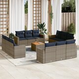 vidaXL 13-dijelni set vrtnih sofa od poliratana s jastucima sivi | shoptok.hr