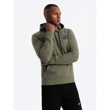 Ombre Men's kangaroo hoodie with logo - olive