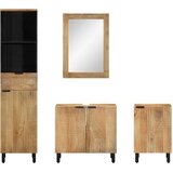  4-dijelni set kupaonskog namještaja smeđi mango od punog drveta | shoptok.hr