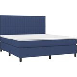  Box spring postelja z vzmetnico LED modra 160x200 cm blago, (20902410) | Shoptok.si