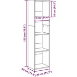  Regal za knjige boja hrasta 40x30x152 cm od konstruiranog drva | shoptok.hr