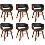 The Living Store Jedilni stoli 6 kosov ukrivljen les in umetno usnje - Jedilni Stol, (21420212) | Shoptok.si