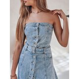 DStreet Sukienka jeansowa midi z paskiem SUMMER SKY niebieska | shoptok.hr