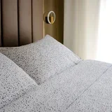 629822 POSTELJINA KREP SIVO LIŠĆE 140X200+60X80 CM