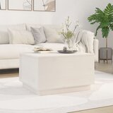 The Living Store Klubska mizica bela 60x50x35 cm trdna borovina - Klubska Mizica, (21574564) Cene
