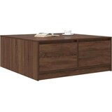 vidaXL Kavna mizica s predali rjavi hrast 100x100x40 cm | Shoptok.si