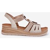 Inblu Women's Wedge Sandals With Decorations Light Beige | Shoptok.si