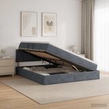  Krevet s od storage s uzglavljem Tamnosiva 180 x 200 cm Baršun | shoptok.hr