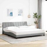  Posteljni okvir brez vzmetnice svetlo siv 200x200 cm blago | Shoptok.si