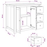  Kuhinjski kolica PANAMA 2 pcs Bijela i vosak od meda Čvrsta bor | shoptok.hr