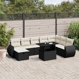 vidaXL 9-dijelni set vrtnih sofa s jastucima crni od poliratana | shoptok.hr