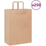  Papirnate vrećice 250 kom s ručkama smeđe 32x17x44 cm | shoptok.hr