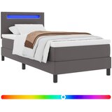  Krevet s opruga kutije s madracem Siva 90 x 190 cm Umjetna koža | shoptok.hr