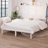  Okvir za krevet masivna borovina bijeli 135x190 cm bračni | shoptok.hr