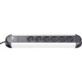 Razdelilna letev brez stikala 6-delna aluminij\, črna\, varnostni kontakt Electric 331010, (20641529)