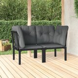 Maison Chic Vrtni kotni stoli - Stol za vrt z blazinami 2 kosa črn in siv poli ratan JS457, (21877664) | Shoptok.si