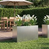  Vrtna saksija Srebrna 80 x 40 x 50 cm Pocinčani čelik | shoptok.hr