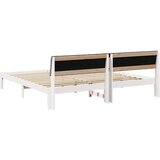  Okvir kreveta s uzglavljem Bijela i svijetlosiva 200 x 200 cm | shoptok.hr