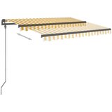  Avtomatska zložljiva tenda s stebrički 3,5x2,5 m rumena in bela, (20728750) | Shoptok.si