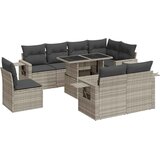  9-dijelni set vrtnih sofa od poliratana s jastucima svjetlosivi | shoptok.hr