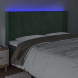  Posteljno vzglavje temno zeleno 163x16x118/128 cm žamet, (20935956) | Shoptok.si