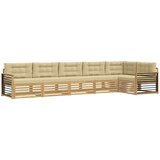 vidaXL Zunanja garnitura za sedenje 6 pcs Bela in bež Poliester, (5000281872) | Shoptok.si