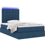  Krevet S LED lampica s uzglavljem Plava 120 x 200 cm tkanina | shoptok.hr