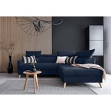 Miuform temno modra žametna raztegljiva kotna sedežna garnitura (desni kot) sweet harmony | Shoptok.si