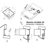 Metalac granitna sudopera XLinea 50 crna 500x500/200
