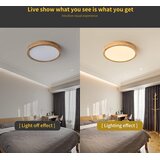 SCHINDORA lesena LED stropna svetilka 21W topla bela svetloba Ø 30 cm | Shoptok.si