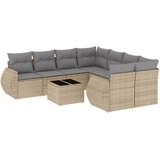  9-dijelni set vrtnih sofa s jastucima bež od poliratana | shoptok.hr