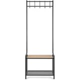 YES EVERYDAY Črn/v naravni barvi kovinski stenski obešalnik s polico 64,5 cm Haldor – | Shoptok.si
