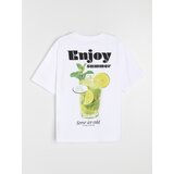 Sinsay Pamučna majica s natpisom Enjoy | shoptok.hr