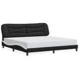 Maison Chic Posteljni okvir - Dvoposteljna postelja - Zakonska postelja z vzglavjem črn in bel 200x200 cm umetno usnje-J5908, (21768851) | Shoptok.si