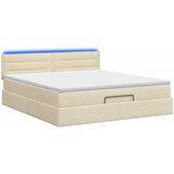  Krevet od pjene s madracem i LED-om Krem 160 x 200 cm Tkanina | shoptok.hr