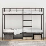 vidaXL Krevet na kat bez madraca crni 80x200 cm čelik | shoptok.hr