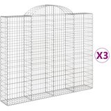  Lučne gabionske košare 3 kom 200x30x160/180cm pocinčano željezo | shoptok.hr