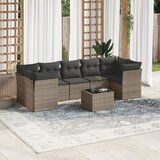 Maison Chic Seti vrtnega pohištva - Vrtna garnitura - Vrtni pohištvo set 8-delna z blazinami siv poli ratan, (21799159) | Shoptok.si