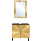 vidaXL Kompleti pohištva za kopalnico s polico 2 pcs Črna in zlata | Shoptok.si