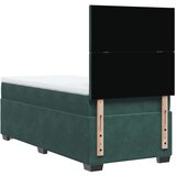vidaXL Box spring postelja z vzmetnico temno zelen 90x190 cm žamet | Shoptok.si